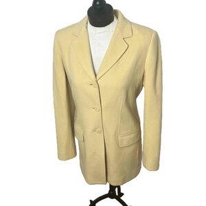 Liz Claiborne Yellow‎ Wool Blazer Jacket Size 6